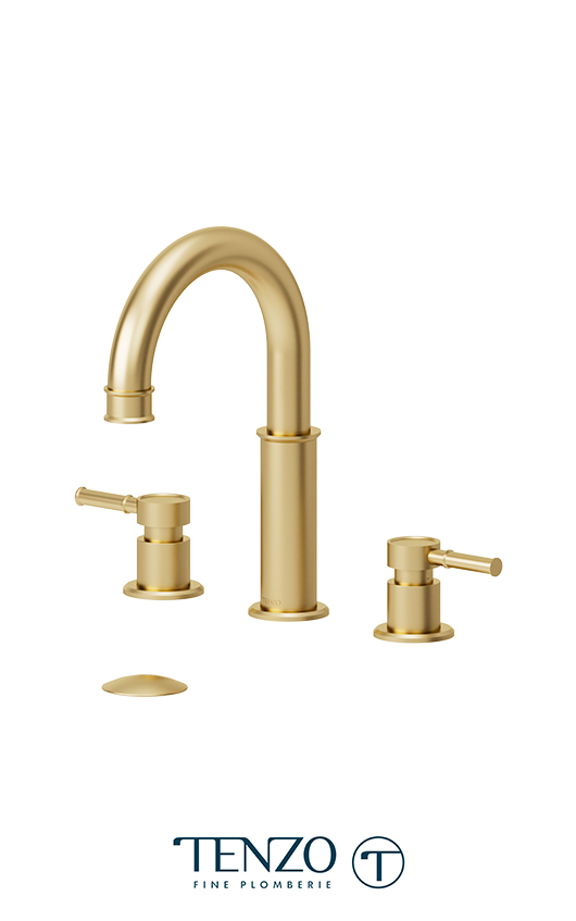 Alyss 8in lavatory faucet brushed gold with (overflow) drain