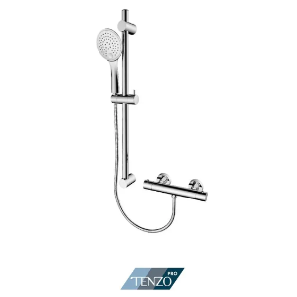 Thermostatic external kit with volume control chrome