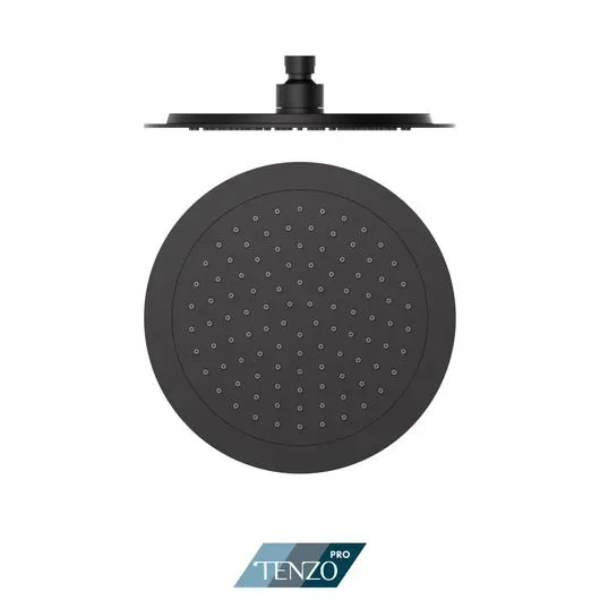 Shwr head round 23cm [9in] PVC matte black