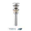 Push pop-up drain with oveflow round chrome
