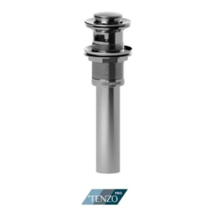 Push pop-up drain with oveflow round chrome