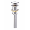 Push pop-up drain without oveflow round chrome