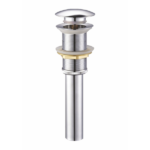 Push pop-up drain without oveflow round chrome