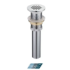 Push pop-up drain without oveflow round with grid top chrome