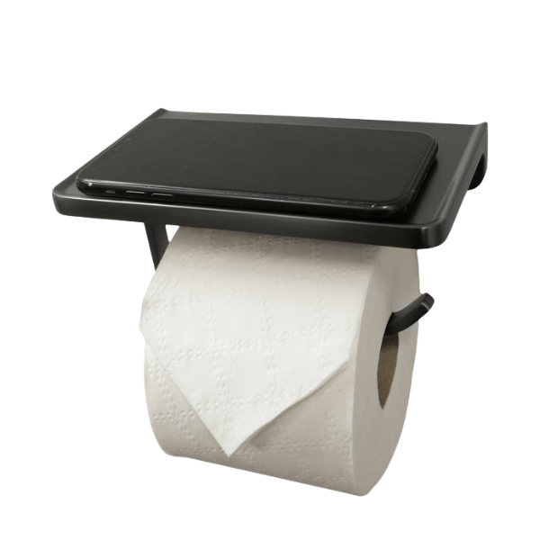 Click to expand MADISON Bathroom Toilet Paper Single Holder with Shelf