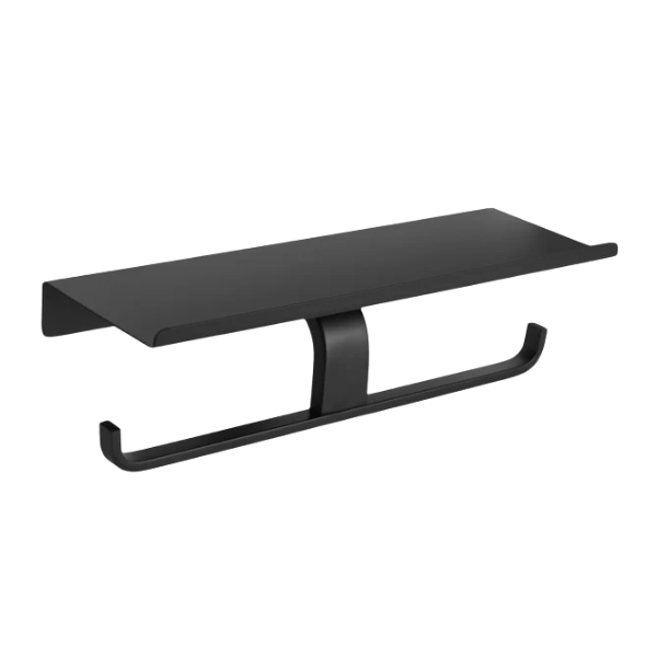 BATHROOM TOILET PAPER DOUBLE HOLDER WITH SHELF