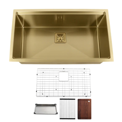 KODAEN UNS3000P 32″ Workstation Under Mount Single Bowl Kitchen Sink In 16 Gauge