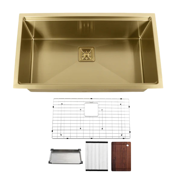 KODAEN UNS3000P 32″ Workstation Under Mount Single Bowl Kitchen Sink In 16 Gauge
