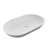 Solid surface oval vessel sink