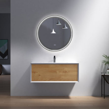 KODAEN WV2501 + BASIN2501 Modern Wallmount Vanity. Featuring soft-close drawers, a solid surface top, and a minimalist design, this vanity offers both style and function. Available in multiple sizes. Free shipping across Canada.
