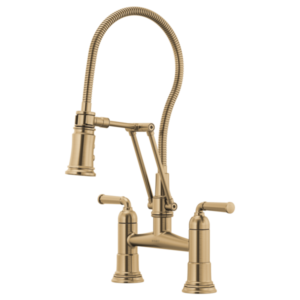Brizo 62174LF Rook® Articulating Bridge Faucet with Finished Hose