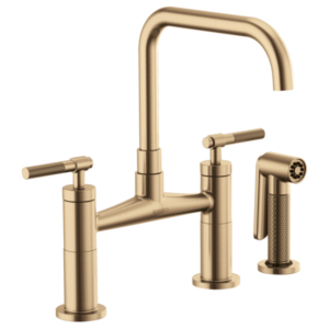 Brizo 62553LF Litze® Bridge Faucet with Square Spout and Knurled Handle