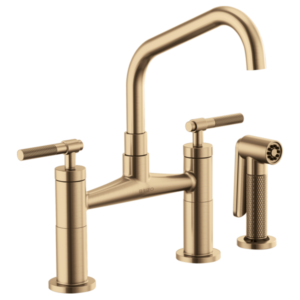 Brizo 62563LF Litze® Bridge Faucet with Angled Spout and Knurled Handle