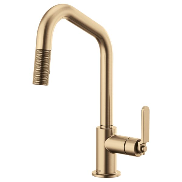 Brizo 63064LF Litze® Pull-Down Faucet with Angled Spout and Industrial Handle