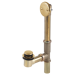 Brizo toe-operated tub drain in Luxe Gold finish