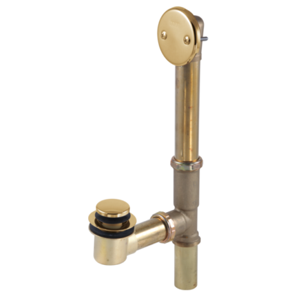 Brizo toe-operated tub drain in Luxe Gold finish