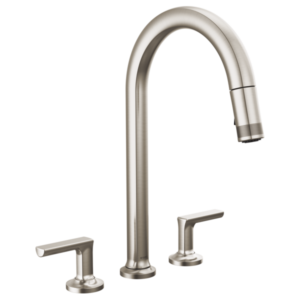 Brizo 62506LF-SSLHP-L Kintsu® Widespread Pull-Down Faucet with Arc Spout - Less Handles