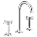 Polished Chrome Brizo Odin widespread faucet close-up