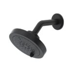 5" 6-Function Showerhead With Arm - Black | Model Number: 386BK-15
