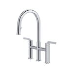 RIOBEL Authentica™ Bridge Pull-Down Kitchen Faucet With C-Spout AU400