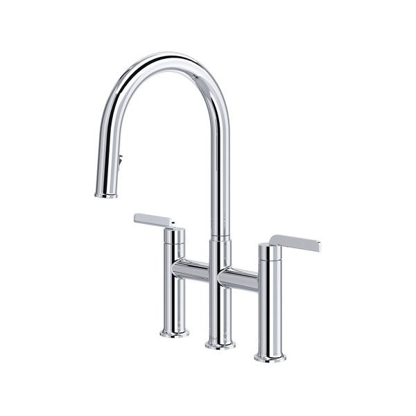 RIOBEL Authentica™ Bridge Pull-Down Kitchen Faucet With C-Spout AU400