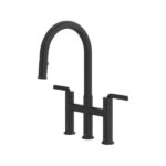 RIOBEL Authentica™ Bridge Pull-Down Kitchen Faucet With C-Spout AU400 - Image 5