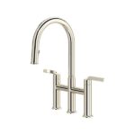 RIOBEL Authentica™ Bridge Pull-Down Kitchen Faucet With C-Spout AU400 - Image 4