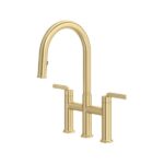 RIOBEL Authentica™ Bridge Pull-Down Kitchen Faucet With C-Spout AU400 - Image 3