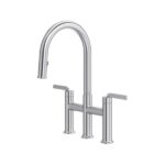 RIOBEL Authentica™ Bridge Pull-Down Kitchen Faucet With C-Spout AU400 - Image 2