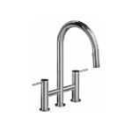 Riobel Azure™ Bridge Pull-Down Kitchen Faucet With C-Spout AZ400