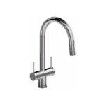 Riobel Azure™ Two Handle Pull-Down Kitchen Faucet With C-Spout AZ801