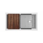 Riobel Fonsa™ 33" Quartz Chef/Workstation Sink with Accessories FAUM3318WS
