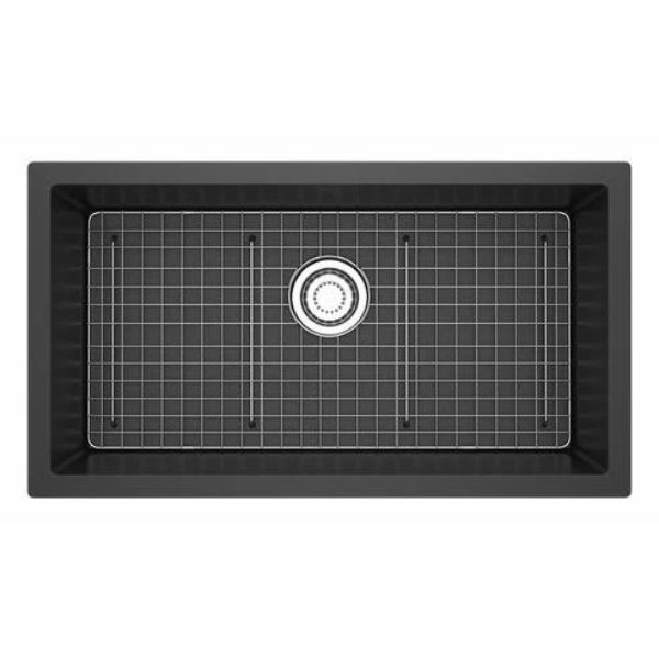 Fonsa™ 33 Quartz Single Bowl Undermount Kitchen Sink - Black Model Number FAUM3318BK House of Rohl Fonsa™ 33" Quartz Single Bowl Undermount Kitchen Sink FAUM3318 - Image 1