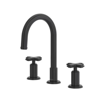 Manifesto™ Widespread Lavatory Faucet With C-Spout - | Model Number: MFRD08+BK