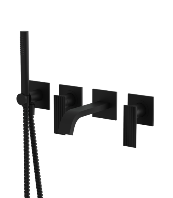 Aquabrass TOSCA Wall Mount Tub Filler with Handshower and 2 Mixers SKU 34004 - Image 6