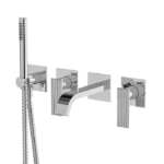 Aquabrass TOSCA Wall Mount Tub Filler with Handshower and 2 Mixers SKU 34004