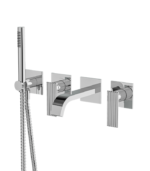 Aquabrass TOSCA Wall Mount Tub Filler with Handshower and 2 Mixers SKU 34004