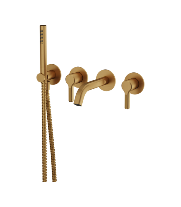 Aquabrass Ariston Wall-Mount Tub Filler with Handshower 47004BBC - Image 2