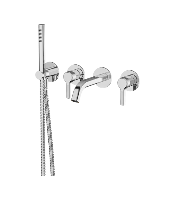 Aquabrass Ariston Wall-Mount Tub Filler with Handshower 47004BBC - Image 5