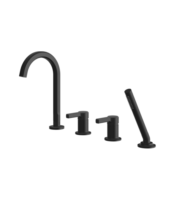 Aquabrass Ariston 4-Piece Deck-Mount Tub Filler with Handshower 47017BBC - Image 3