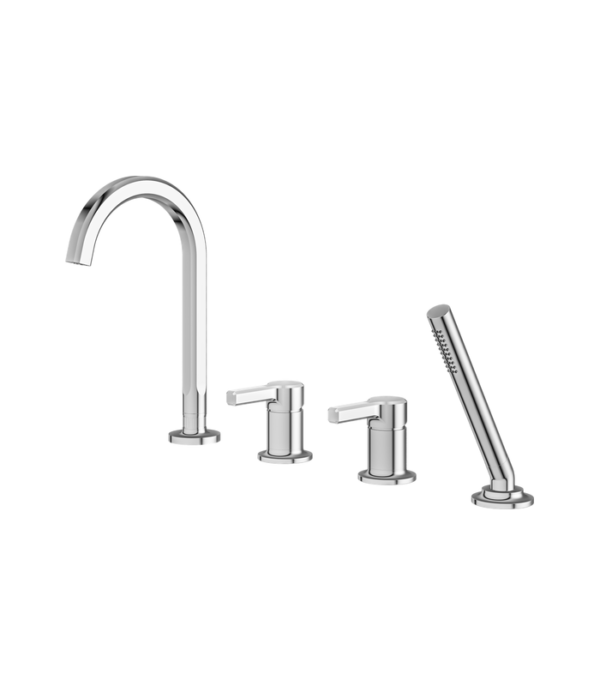 Aquabrass Ariston 4-Piece Deck-Mount Tub Filler with Handshower 47017BBC - Image 5