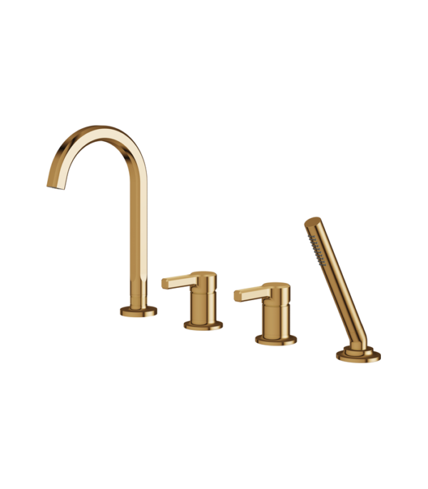 Aquabrass Ariston 4-Piece Deck-Mount Tub Filler with Handshower 47017BBC - Image 6
