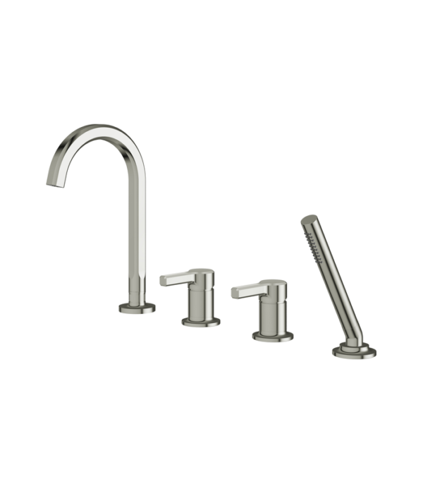 Aquabrass Ariston 4-Piece Deck-Mount Tub Filler with Handshower 47017BBC - Image 7