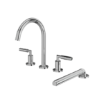 Aquabrass Aria 18" 4-Piece Deck-Mount Tub Filler with Handshower 48018BBC