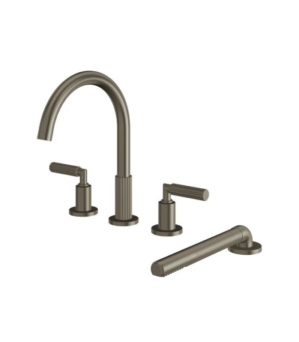 Aquabrass MONTEBELLO 4-Piece Deck Mount Tub Filler with Handshower 49018 - Image 4