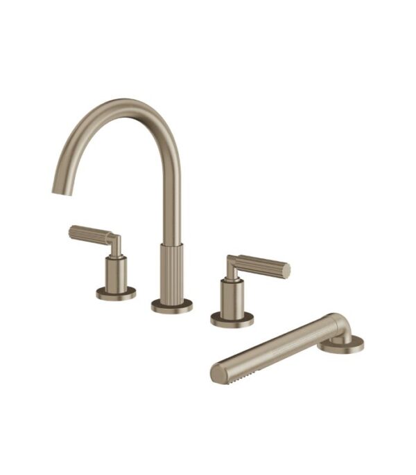 Aquabrass MONTEBELLO 4-Piece Deck Mount Tub Filler with Handshower 49018 - Image 2