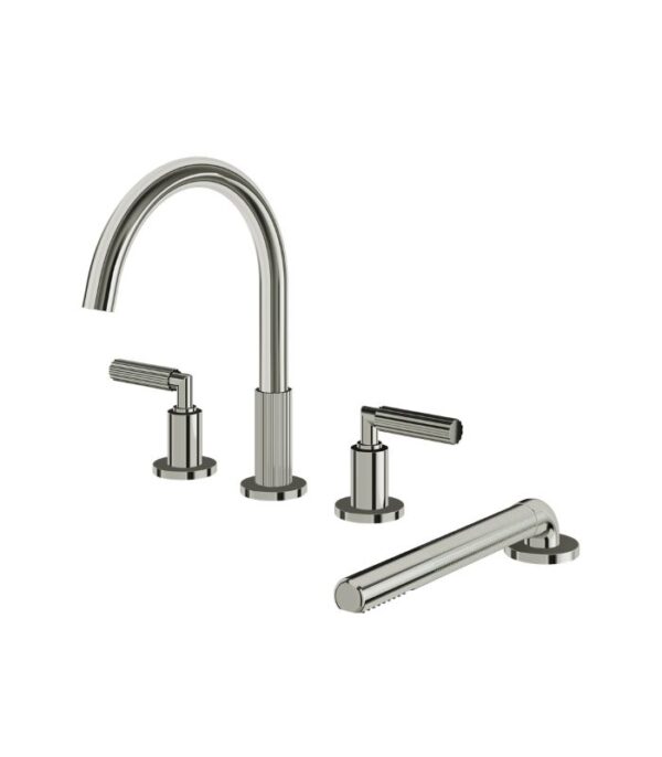 Aquabrass MONTEBELLO 4-Piece Deck Mount Tub Filler with Handshower 49018 - Image 7