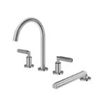 Aquabrass Montecarlo 4-Piece Deck Mount Tub Filler with Handshower and 2 Mixers 50018
