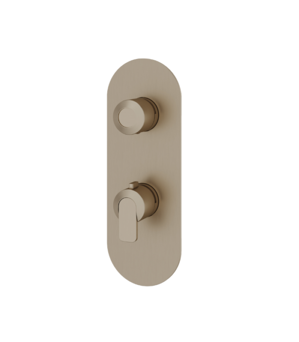 Aquabrass C67 Round 2-Way Non-Shared Diverter Trim Set for Thermostatic Valve R9267 - Image 2