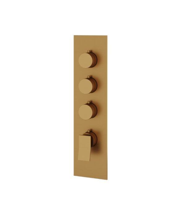 Aquabrass CHICANE Square Round Trim Set for 3 Shut-Off Thermostatic Valve SR3319 - Image 6